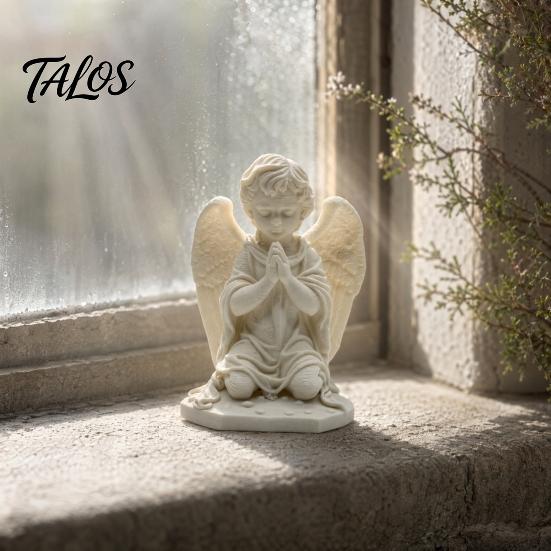 3D Printed Kneeling Praying Angel Statue, Matte White Cherub Sculpture for Home Decor, Healing Angel Figurine for Home Office Desktop Shelf Decoration