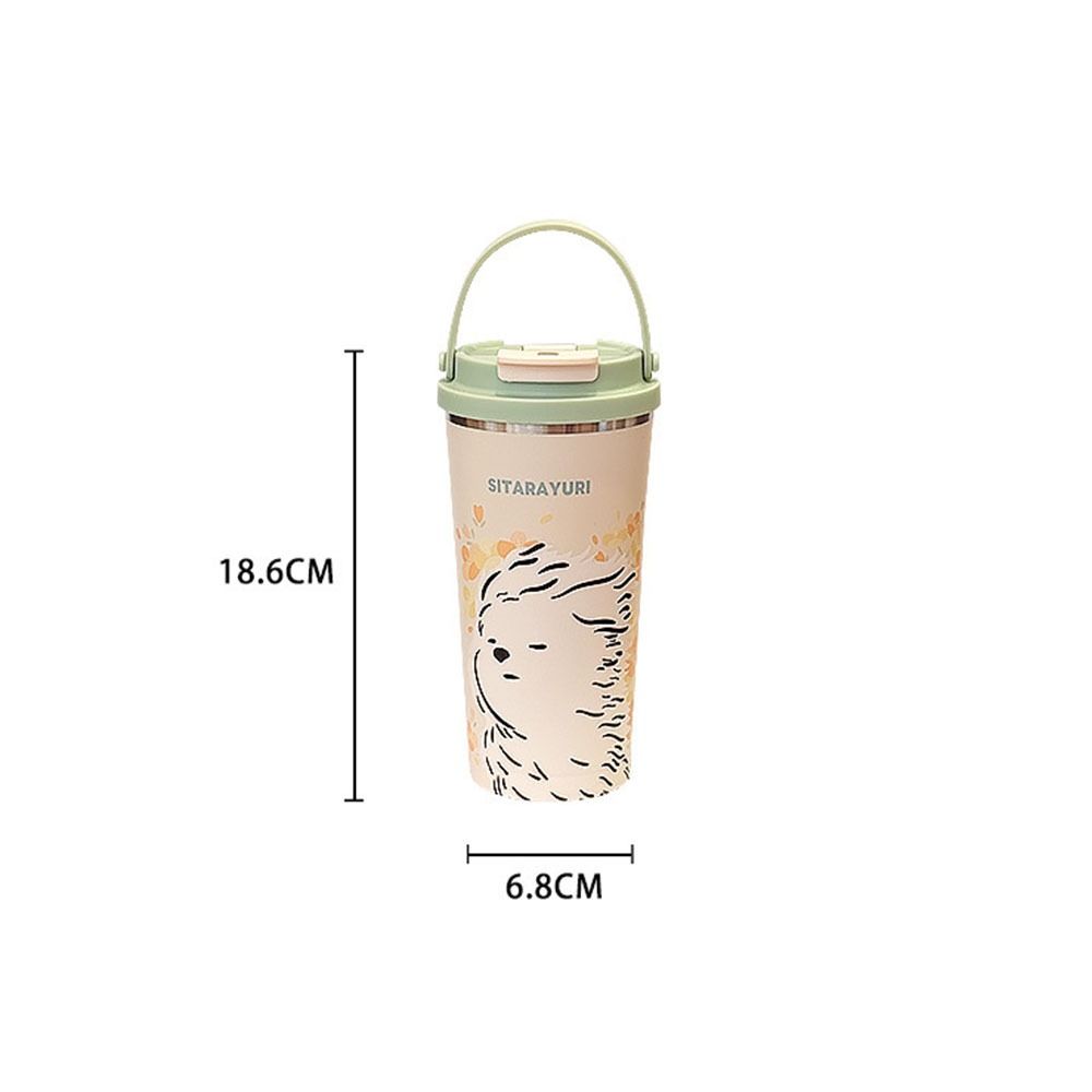 Cute Cartoon Capybara Thermal Cup 560ml Stainless Steel Insulated Water Bottle with Hand Leak-proof Double Drink Cup