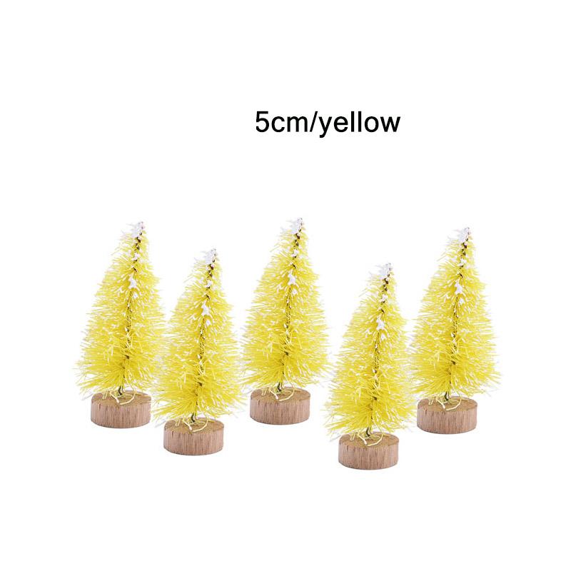 

30PCS Mini Decorative Christmas Tree DIY Mini Artificial Christmas Tree Santa Claus Snow Home Decor Desktop Decoration 1PCS жовтий