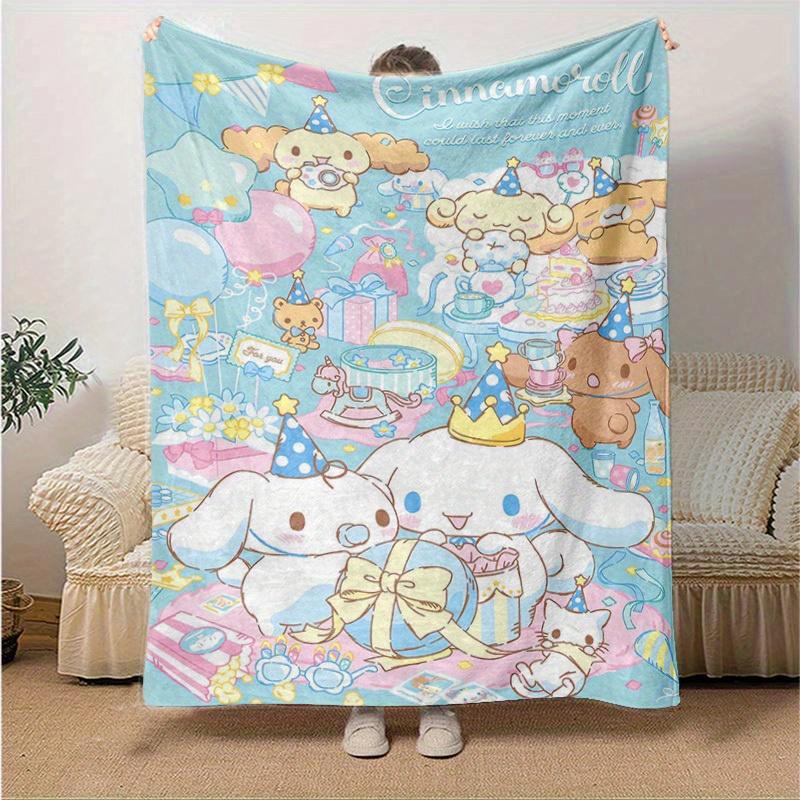 

1pc, Sanrio Cinnamoroll Home Decor: Cozy Flannel Blanket for Bedroom, Living Room, Travel, Camping, Car, Beach, Office Naps – Perfect Gift & Outdoor T 130x150cm