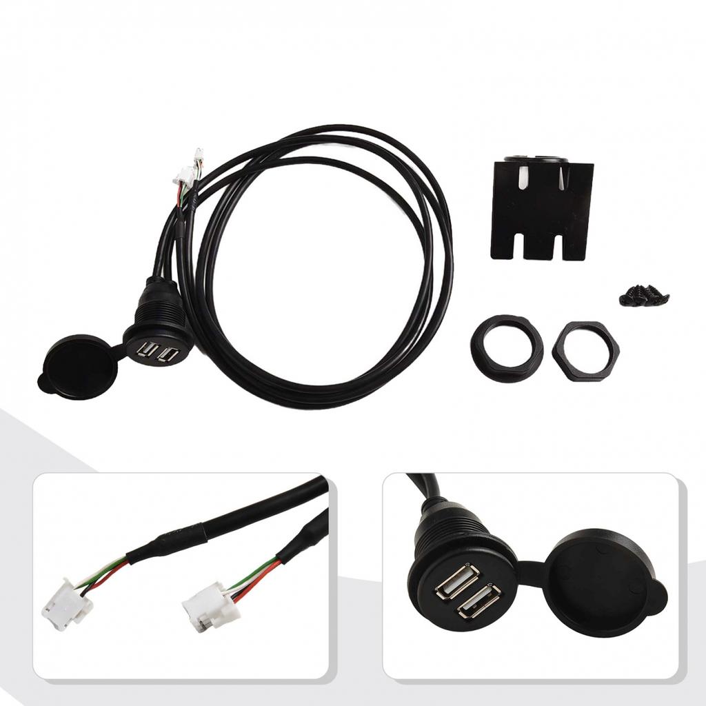 Car for Dash Mount Dual USB Port Panel Interface Extension 145cm Cable Adapter