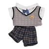 1 set School Uniform 20cm Cotton Doll Clothes Knitted Vest Plush Doll Clothes  Doll Accessories