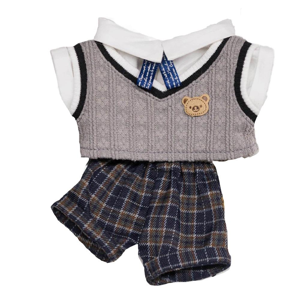 

1 set Plaid Shorts Cotton Doll s Clothes School Uniform Plush Doll Clothes Doll Accessories Style B