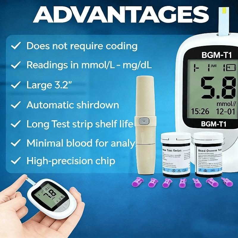 Pocket-Sized Mini Blood Glucose Meter, Monitor Anytime Without Taking Space During Commutes