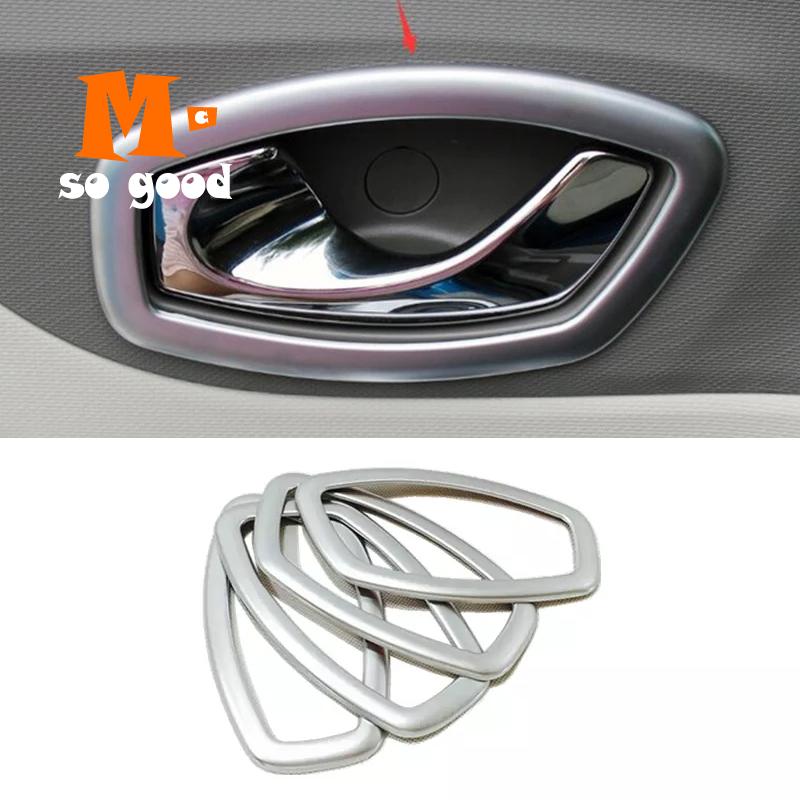 ABS Carbon/Chrome/Matte For Renault Laguna Car inner door armrest Window handle door bowl trim cover 2008 2009 2010 2011