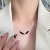 Black Agate Round Bead Necklace, Fashionable, Personalized, Niche Design, Handsome, Collarbone Chain, Simple