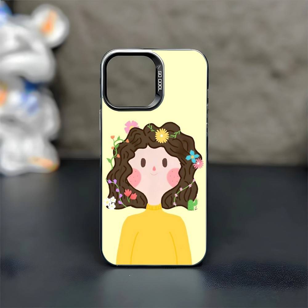 Sweet girl Phone Case For iPhone17,16,15,14,13,12,11 Plus,Pro Max Black Matte Shockproof Cover