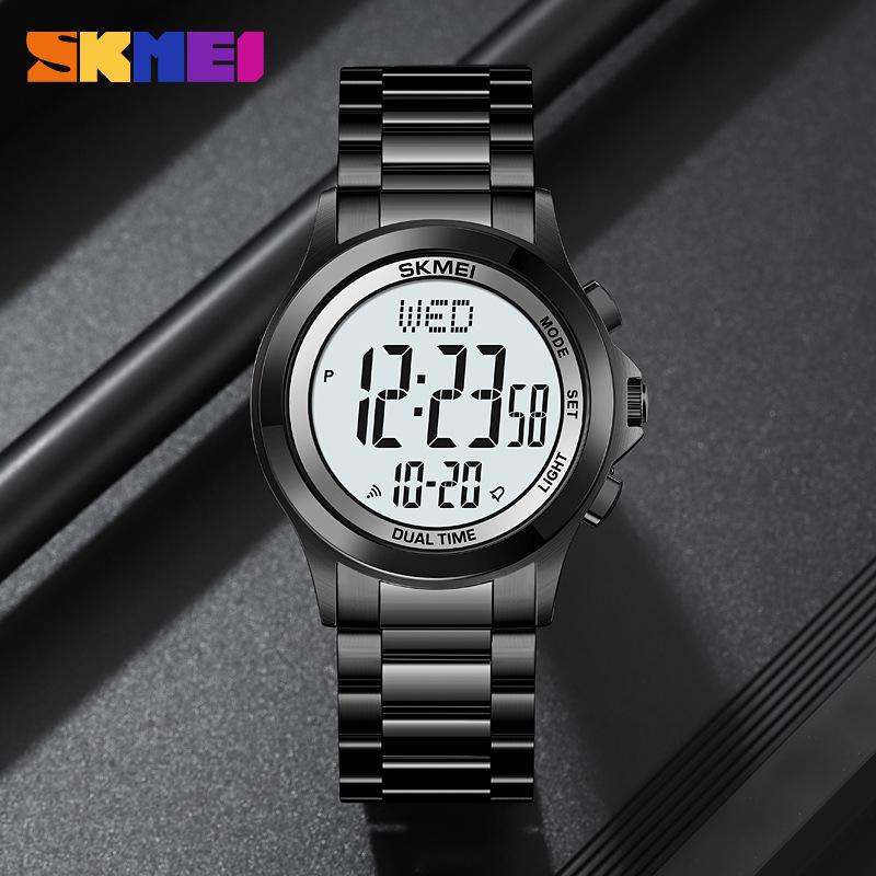 SKMEIMoment Beauty Business Men's Stainless Steel Waterproof Watch Luminous Chronograph Hot Selling Electronic Watch
