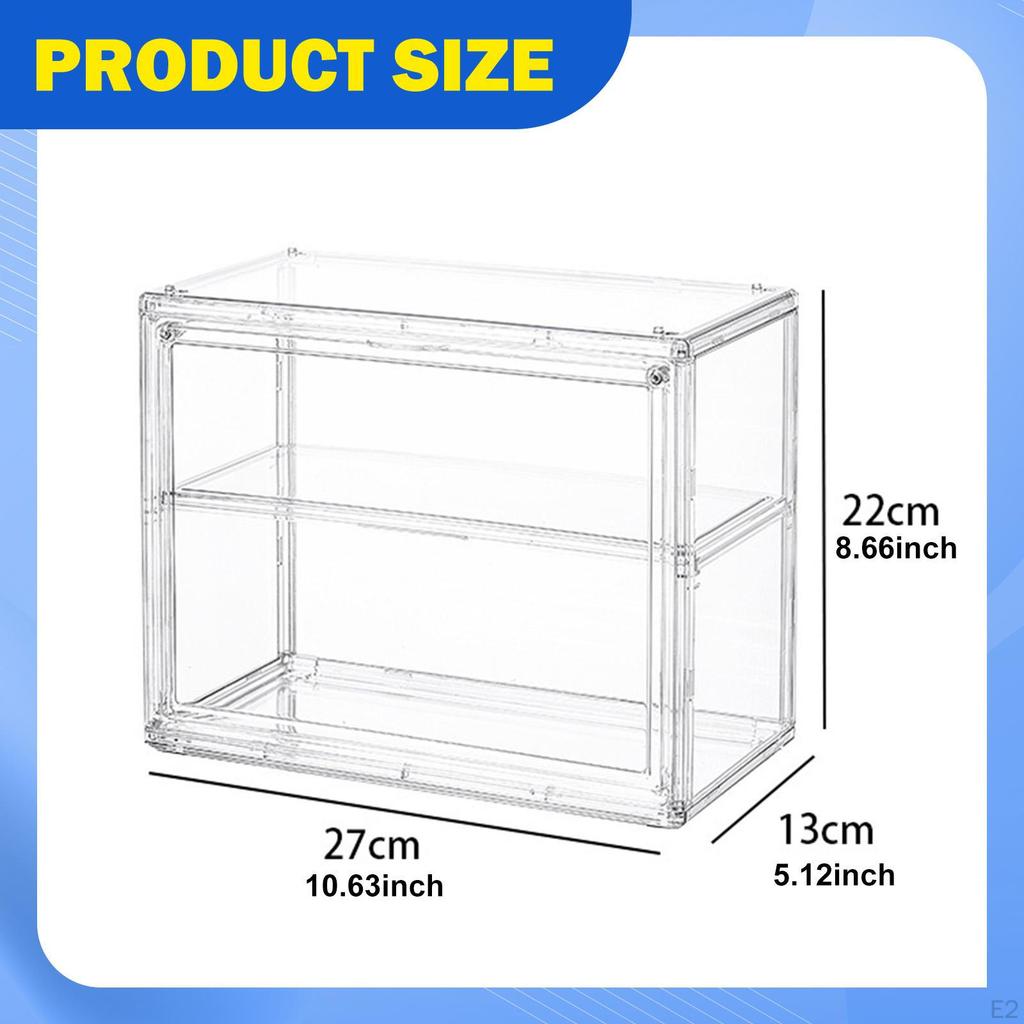 Clear Display Case Shelf Storage Cabinet Stand for Model Car, Miniature Figurines, Dolls