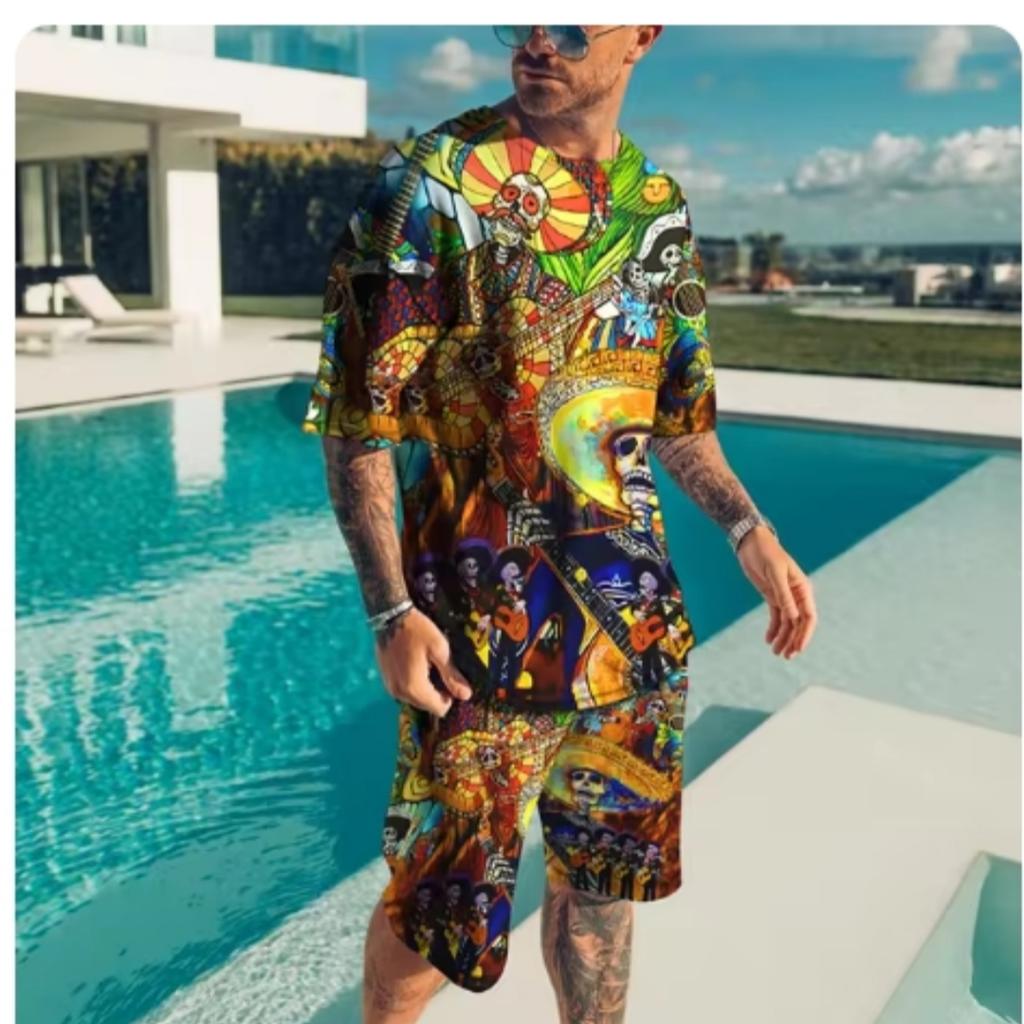 T-shirt Shorts Suits Fashion High Quality Short Sleeve 3d Print Oversized Men Tracksuits Pullover Male 2 Piece Streetwear Sets