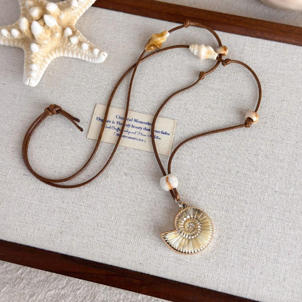 Bohemian Starfish Necklace Wax Rope Wax Rope Necklace Fashion Beach Vacation Jewelry  Daily Wear