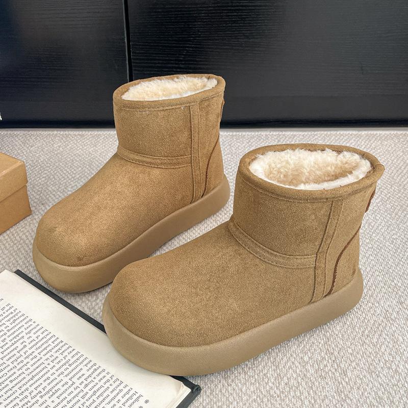 Women's Soft Elastic Winter Warm Winter Cold Padded Snow Boots Thick-soled Non-slip Wear-resistant Outdoor Casual Sneakers Cotton Boots