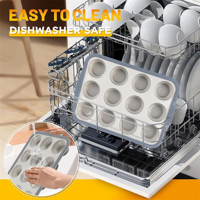 Baking Cupcake Pan Foldable Baking Pan Easy Clean Muffin Pan Flexible Under Heat