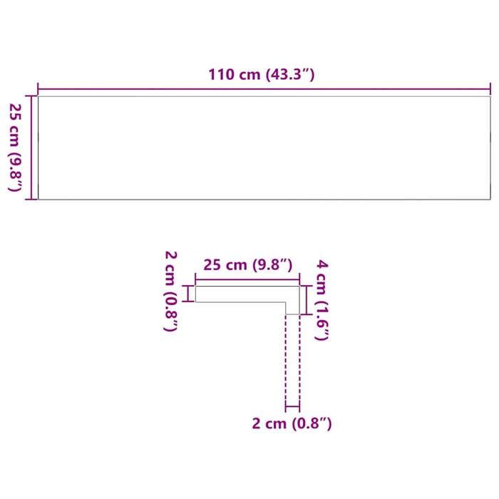 VidaXL Appuis de fenêtre 2 pcs non traité 110x25x2cm bois chêne massif 4009105