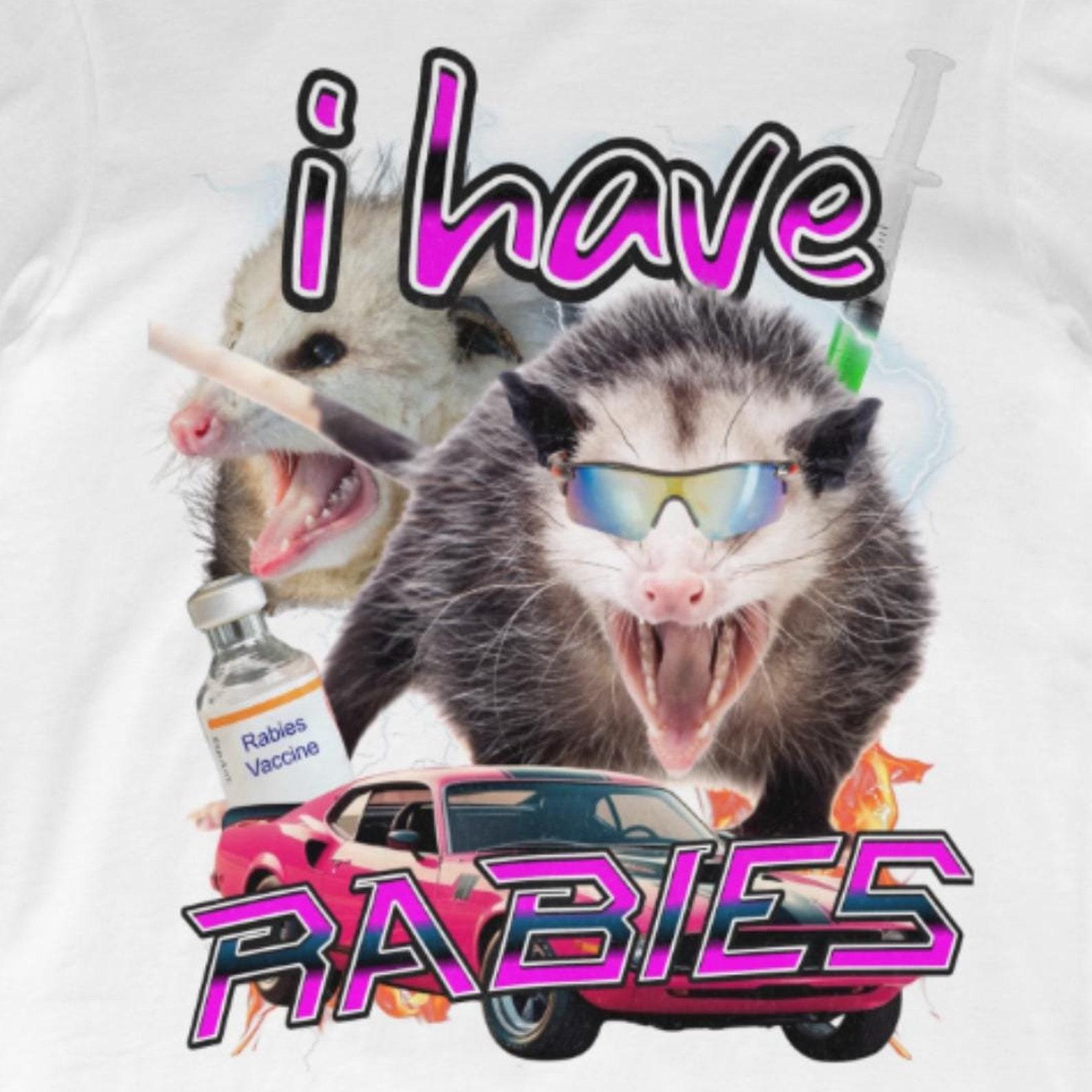 Funny Opossum Rabies Meme Shirt, Sarcastic Ironic Tee 3XL