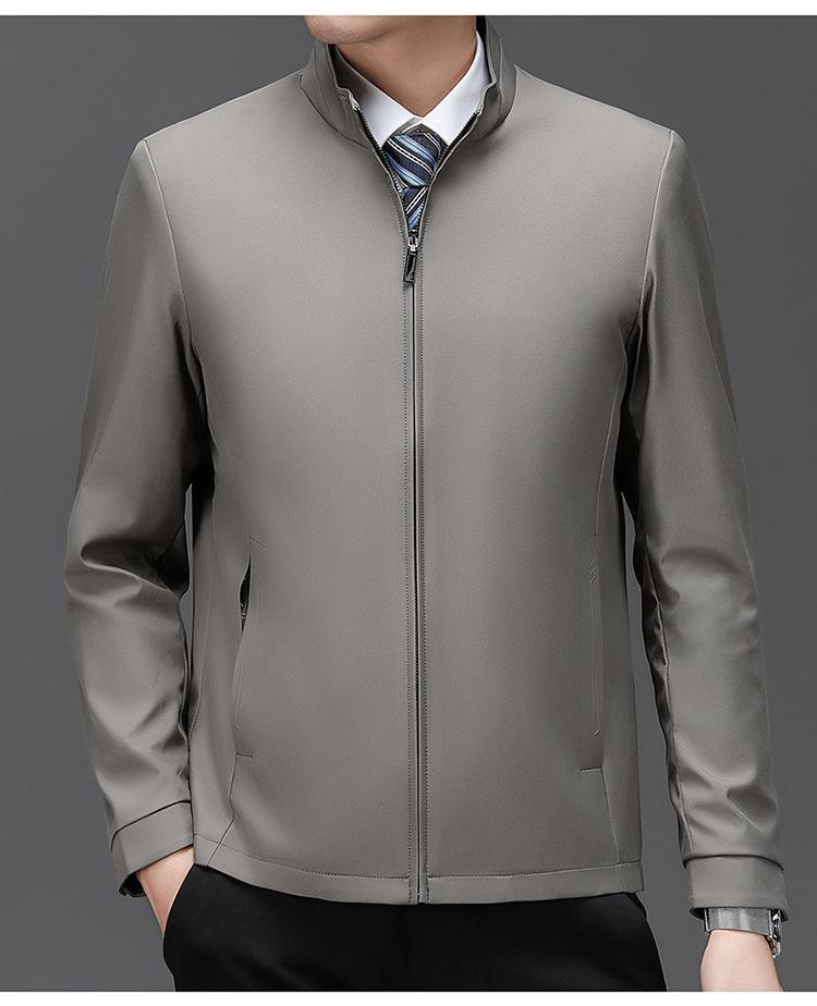 2026 Men's High-Grade Business Casual Stand-Up Collar Jacket: Spring/Autumn Middle-Aged Dad's Top