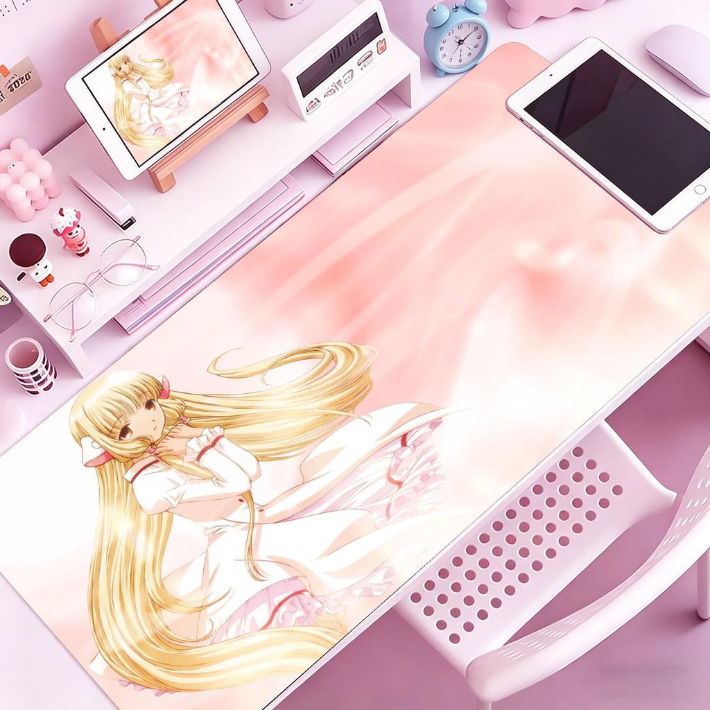Anime CChobits Cute Chii Mouse Pad Nonslip Rubber Gamer Balance Computer Mat Decoracion Deskmat Laptop Office Large