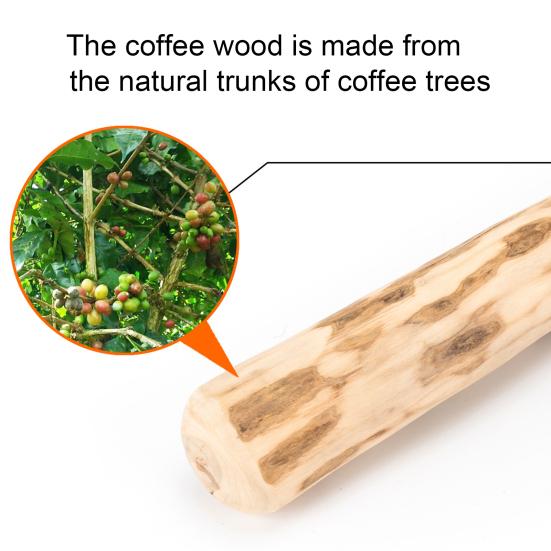 Safe Durable Dog Toys Coffee Wood Chew Toy, Wooden Puppy Teething Natural Toy Stick, Dental Health for Small Medium Large Dogs