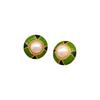 Retro Round Color Block Enamel Pearl Rhinestone Stud Earrings: Fashionable, Elegant, High-End Temperament