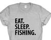 Fishing T-Shirt, Eat Sleep Fishing Shirt Mens Womens Gifts - 3396