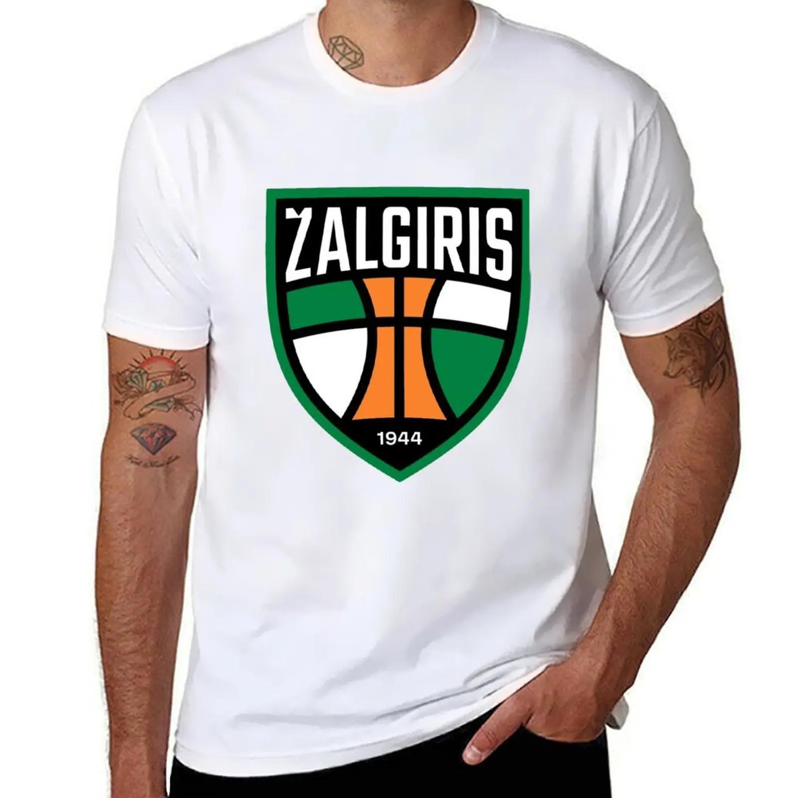 

Men s ZALGIRIS 1944 Basketball Logo T-Shirt, Vintage Sports Team Print Cotton Tee, Casual Breathable Streetwear Top S