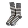 1Pair Women's Striped Plush Socks, Mid-Crew Stackable Knit Socks for Winter Sleep and Home