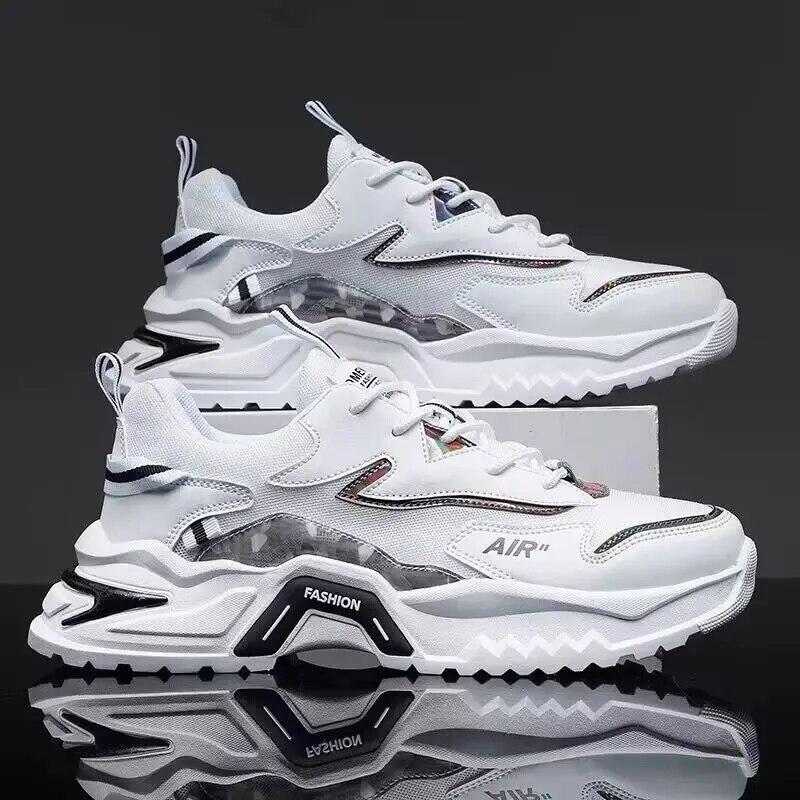 Men's Platform Casual Shoes Fashi Breathable Sneakers Summer Mesh All-match Running Shoe Heightening Shoes Tenis Masculino