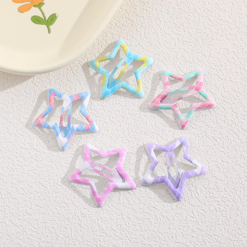 Children's Candy Color Star Hair Clips - Small Size BB Bangs Accessories