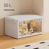 Portable Transparent Book Storage Box with Wheels and Dustproof Cover