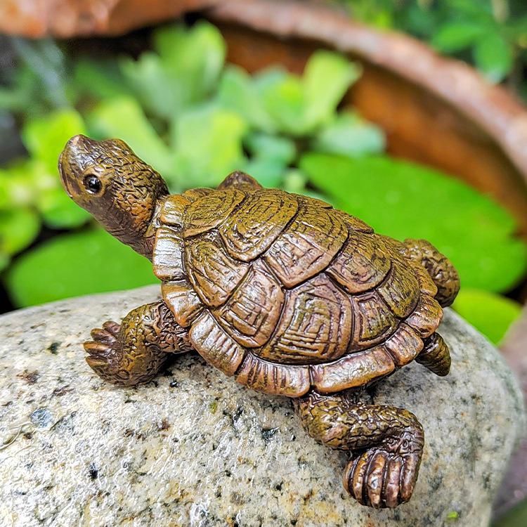 Mini Sea Turtle Figurine for Garden, Aquarium, and Rockery Decorations