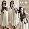 Maternity Summer 2026: Korean Retro Vest & Solid Dress Set