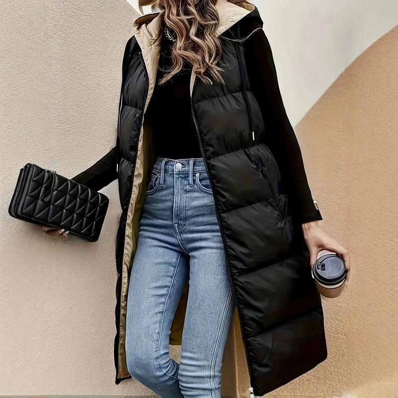 Womens Oversized Hooded Long Vest Loose Casual Coat Plus Size 1XL-5XL Black Fall 2026