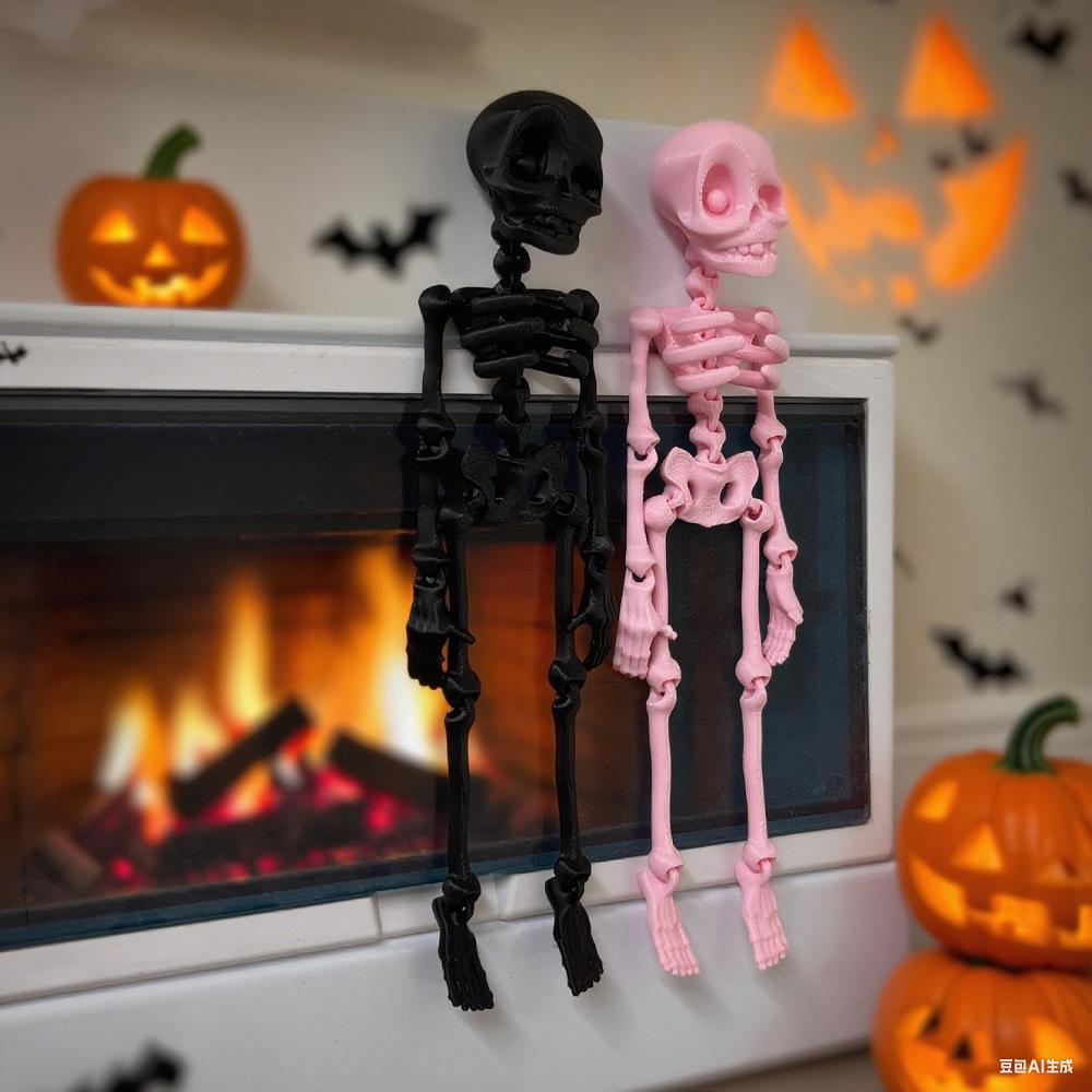 Halloweens Creatieve Mini Menselijke Schedel Koelkastmagneten 3D Geprint Grappige Beweegbare Goth Schedel Koelkastmagneten Halloween Cadeau