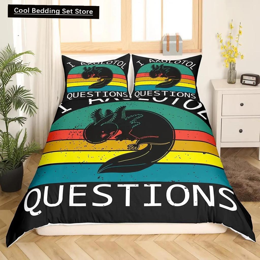 Axolotl Animal Cute Pet Quilt Cover Pillowcase 3Piece Comforter Bedding Set With Pillow Case Single Double Duvet Cover
