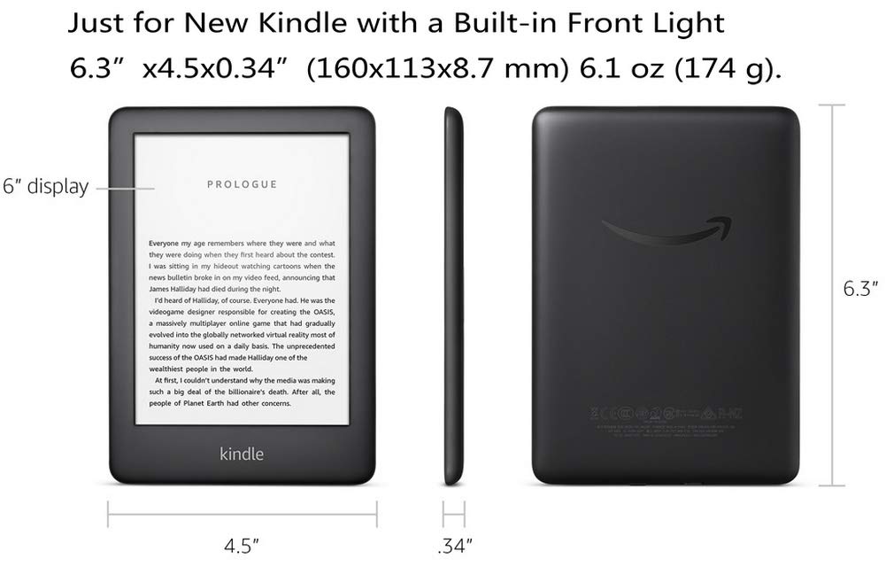 Kepuch Custer Case for Kindle 2019 10th PU Leather Lightweight Cover for Kindle 2019 10th Edition Black Edition, -