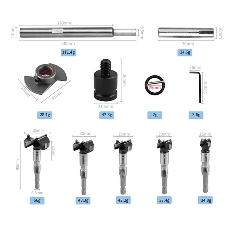 Premium Woodworking Drill Bit Set With Positioning Guide And Hex Wrench Ideal For Cabinetry Furniture Making Hole Cutter