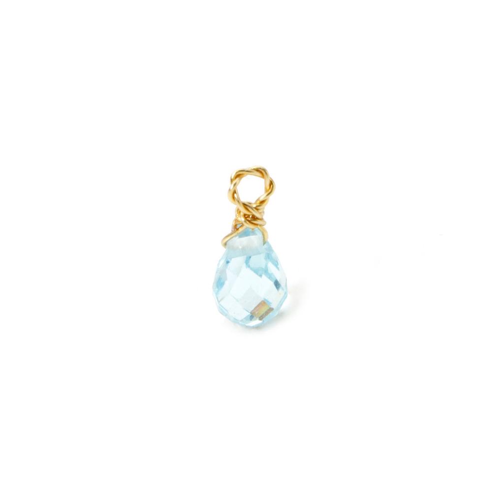 304 Stainless Steel Colorful Birthstone Jewelry Charms Mini Faceted Drop Pendant Necklace DIY Findings 10mm x 4mm, 2 Piece