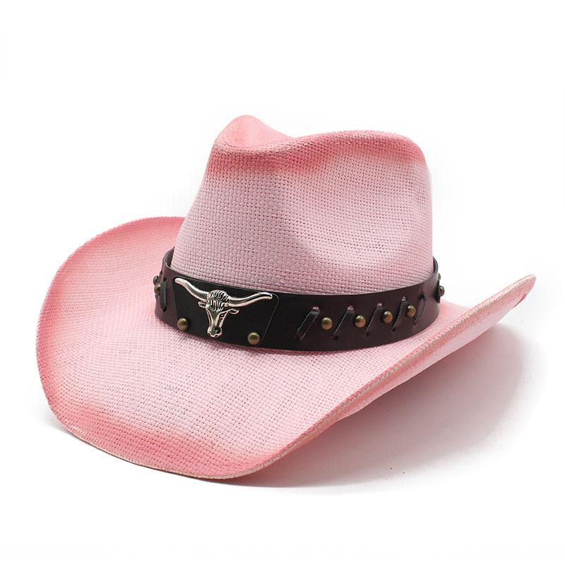 Western Cowboy Hat Male And Female Rider Horseback Riding Beach Seaside Travel Vacation Hat Shade Hard Straw Hat Top Hat
