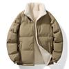 Winter Double-sided Wear Stand-up Collar Cashmere Cotton-padded Jacket for Men and Women with The Same Cotton-padded Jacket Coat Padded Casual Coat.