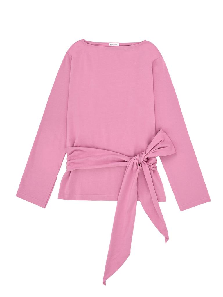ECOMMAE Ribbon Scarf T-Shirt (Pink)
