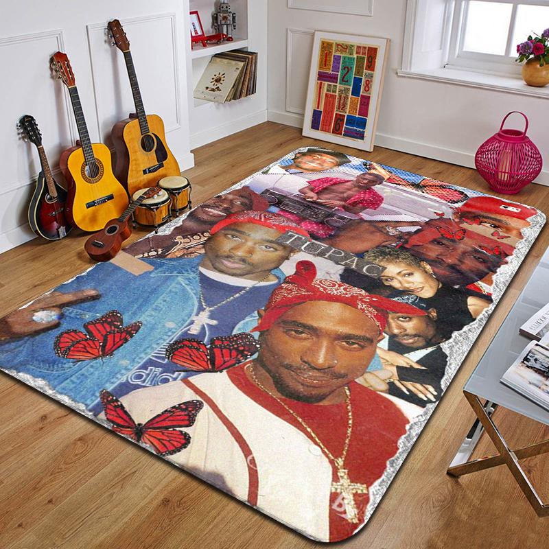 Kober s potiskem T-Tupac módní podložka na jógu dekorativní koberec do ložnice dekorativní podlahová rohožka do obývacího pokoje koupelny narozeninový dárek