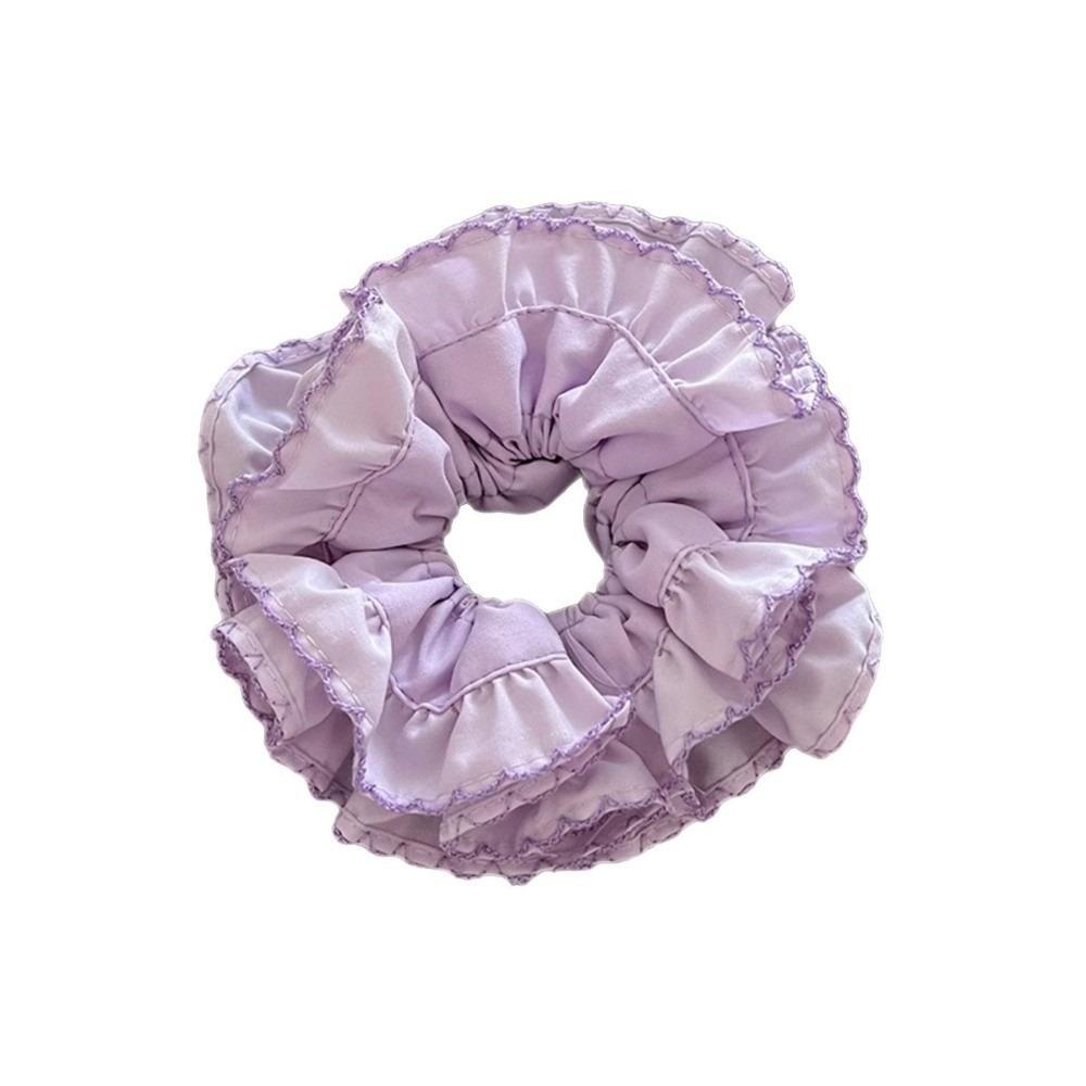 Multilayer Plaid Scrunchies Elastic Exaggerated Hair Ring Exquisite Large Lace Hair Tie  Lady