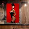 Vintage Metal Tin Sign 8x12 Inch Retro Pinup Girl Poster Black Dress Industrial Wall Art for Bar Cafe Garage