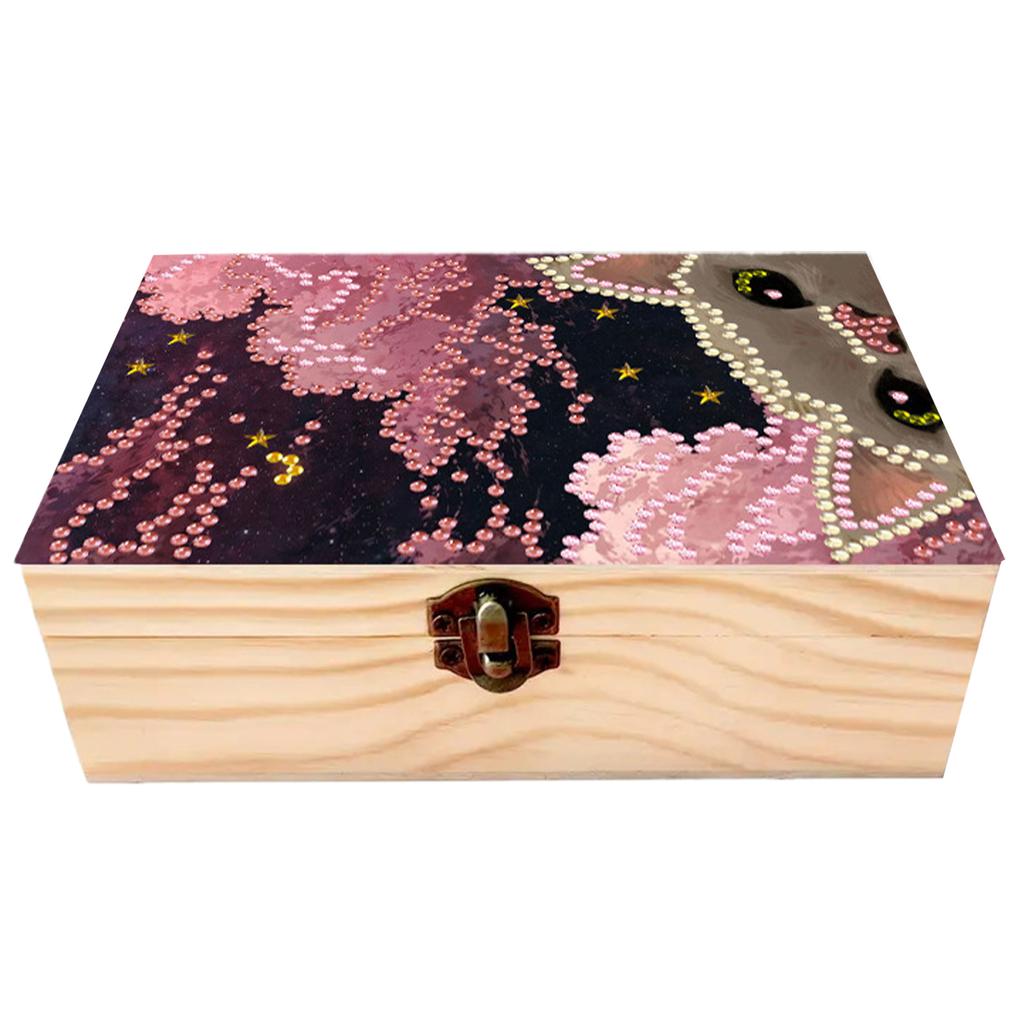 DIY Wooden 5D Diamond Art Diamond Art Storage Box DIY 5D Craft Jewelry Box for Adults Rings Beads and Jewelry Accessories