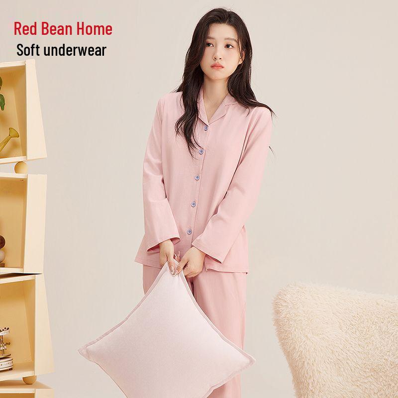 Hodo Home Women's Cotton Homewear Set with Built-in Bra Pads - Autumn/Winter Collection