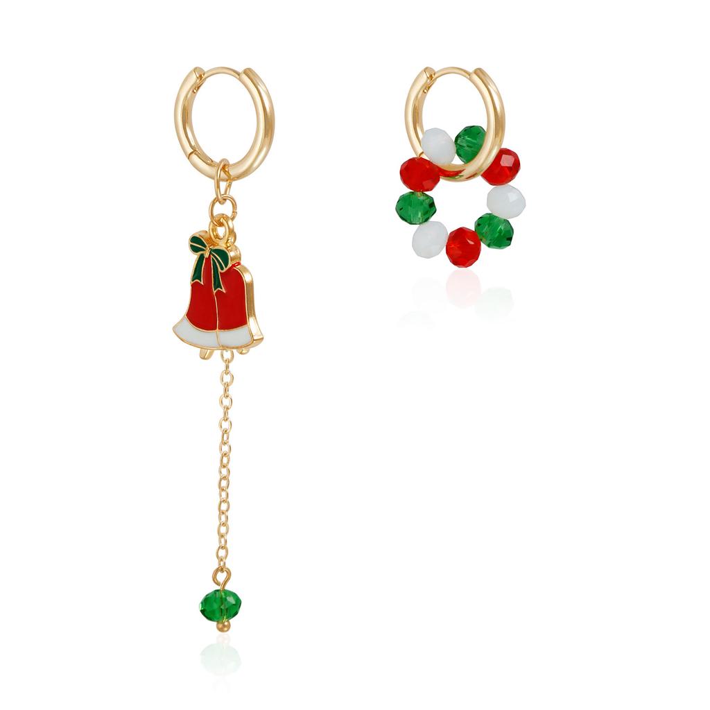 Fashion Christmas Earrings Zircon for Women Christmas Tree Hat Deer Necklace Girls Party Festival Zircon Gifts