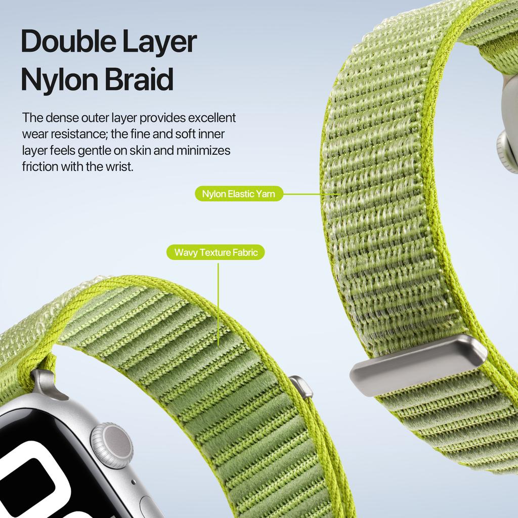DUX DUCIS YE Series Watch Band For Apple Watch Series 10 Ultra 9 8 7 SE 6 5 4 3 2 1 46mm 49mm 45mm 44mm 42mm Nylon Braided Loop Strap