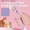 2 In 1 Pet Nail Clipper Grinder LED Light USB Rechargeable Cut Polish Nails for Cat Dog Grooming Tool