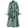 Damen Langer Trenchcoat Herbst Frühling Koreanischer Stil Kleinwüchsig Britischer Stil Überknielanger Kleidermantel Jacke