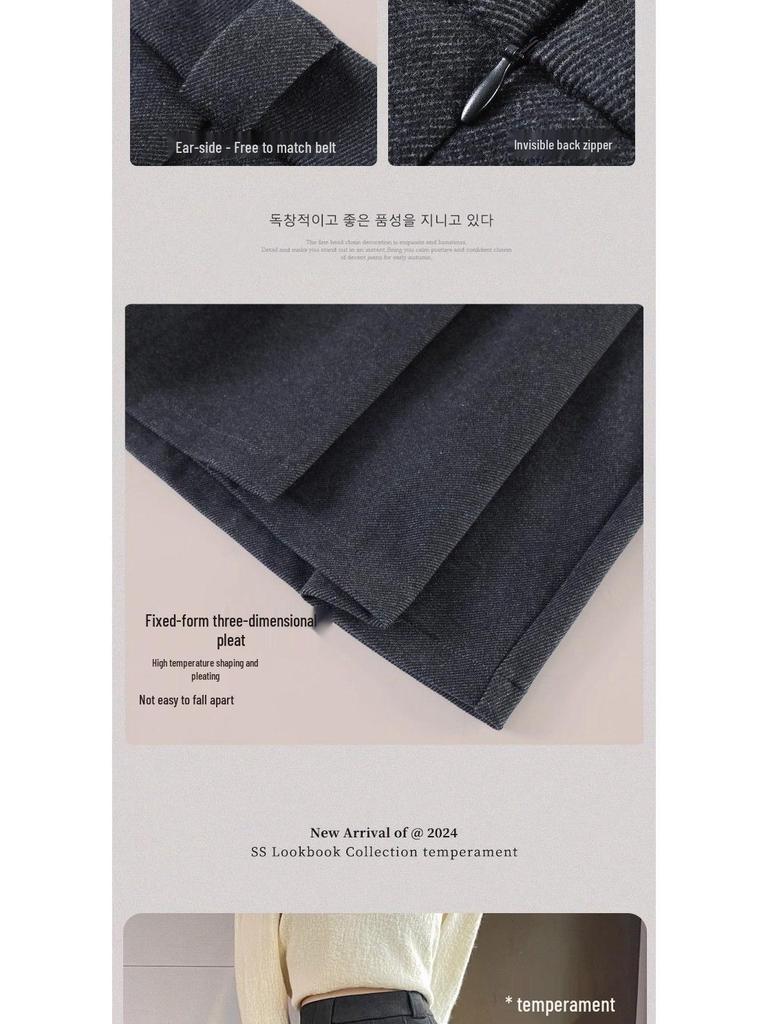 Gray Wool Blend A-line Skirt for Women, Petite To Plus Size, Perfect for Late Autumn